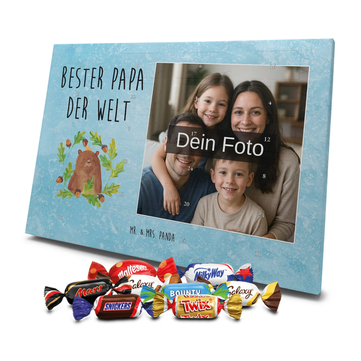 Personalisierter Schoko Foto Adventskalender Bär König Personalisierter Schoko Foto Adventskalender, Foto Adventskalender, Fotokalender Advent, Foto Schokoladen Adventskalender, Schoko Foto Adventskalender, Teddybär, Teddy, Bär, Vater, Dad, Vatertag, Bester Vater, Papa Bär, Bester Papa, Weltbester Papa, Papi, Daddy, Papa