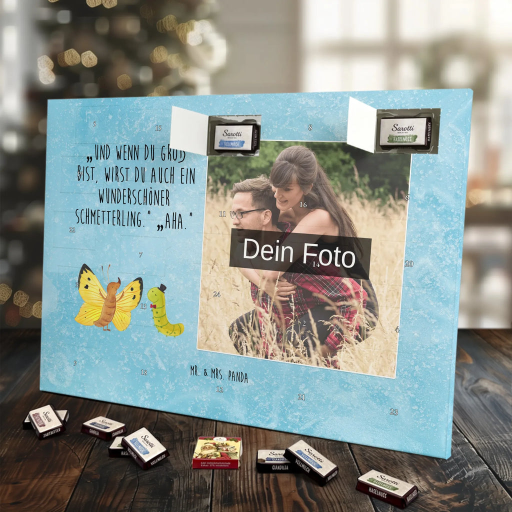 Personalisierter Schoko Foto Adventskalender Raupe Schmetterling Personalisierter Schoko Foto Adventskalender, Gute Laune, Lustige Sprüche, Tiere, Tiermotive, Schönheit, Entwicklung, Kokon, Zitronenfalter, Hut, Erwachsen Werden, Raupe, Aufwachsen, Hütchen, Schmetterling