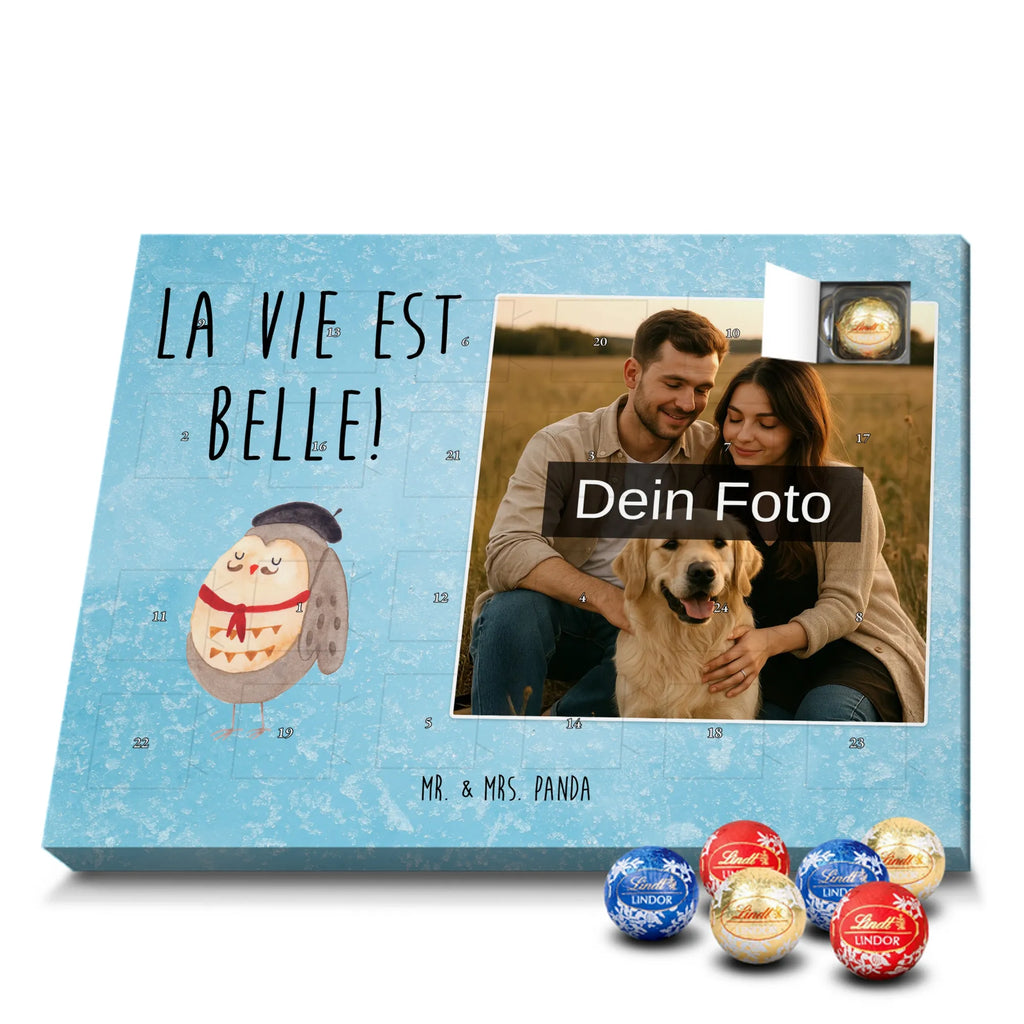 Personalisierter Schoko Foto Adventskalender Eule Frankreich Personalisierter Schoko Foto Adventskalender, Eule, Eulen, Owl, Spruch Französisch, Frankreich, Hibou, La Vie Est Belle, Eule Deko, Spruch schön, Das Leben Ist schön
