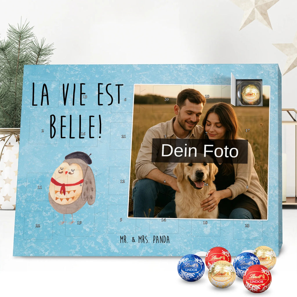 Personalisierter Schoko Foto Adventskalender Eule Frankreich Personalisierter Schoko Foto Adventskalender, Eule, Eulen, Owl, Spruch Französisch, Frankreich, Hibou, La Vie Est Belle, Eule Deko, Spruch schön, Das Leben Ist schön