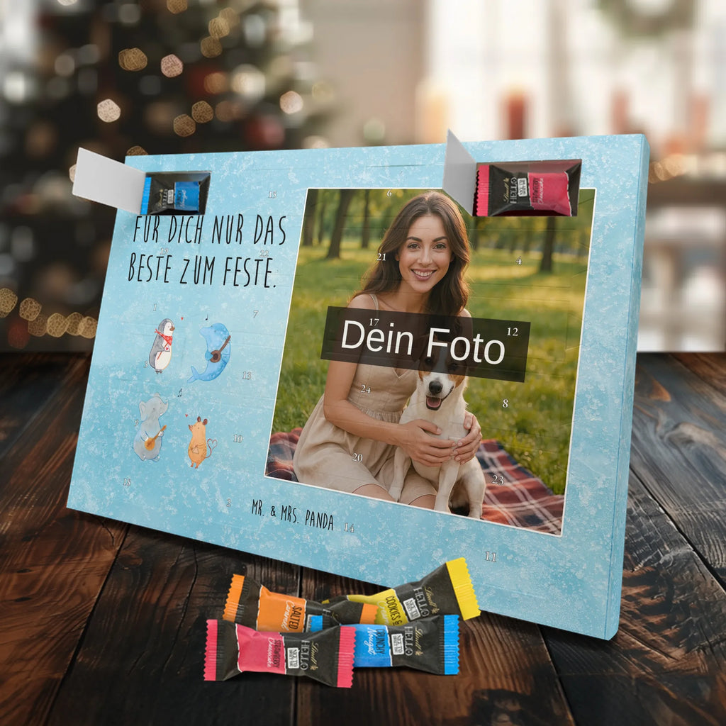 Personalisierter Schoko Foto Adventskalender Big Band Personalisierter Schoko Foto Adventskalender, Gute Laune, Lustige Sprüche, Tiere, Tiermotive, Maus, Musikanten, Elefant, Gitarre, Triangel, Hund, Delfin, Musik, Band, Pinguin