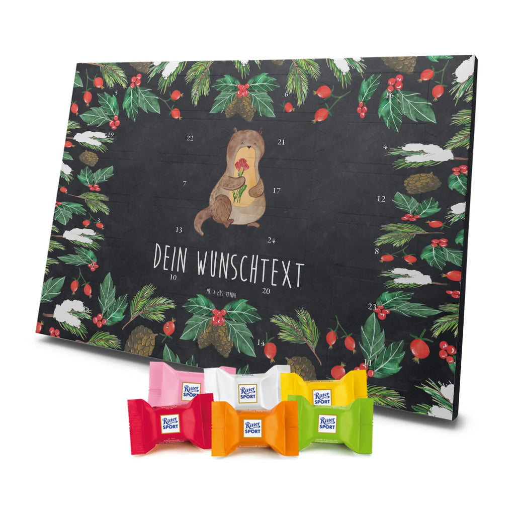 Adventskalender mit Namen Otter Blumenstrauß Adventskalender mit Namen, Personalisierter Adventskalender, Fischotter, Seeotter, Otter, Otter Seeotter See Otter