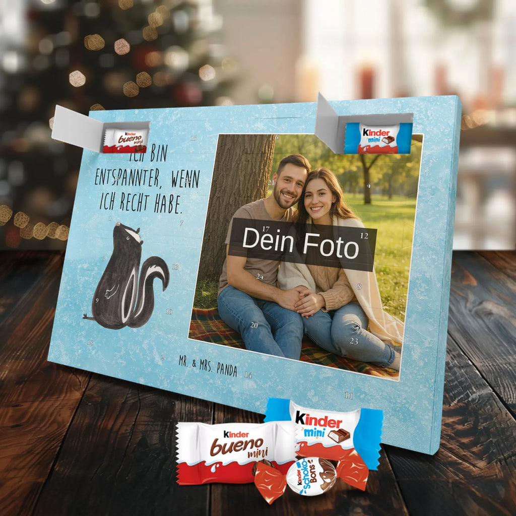 Personalisierter Schoko Foto Adventskalender Stinktier Sitzen Personalisierter Schoko Foto Adventskalender, Skunk, Stinktier, Büro, Recht, Wildtier, Stinki, Spruch, Besserwisser, Stinker, Raubtier