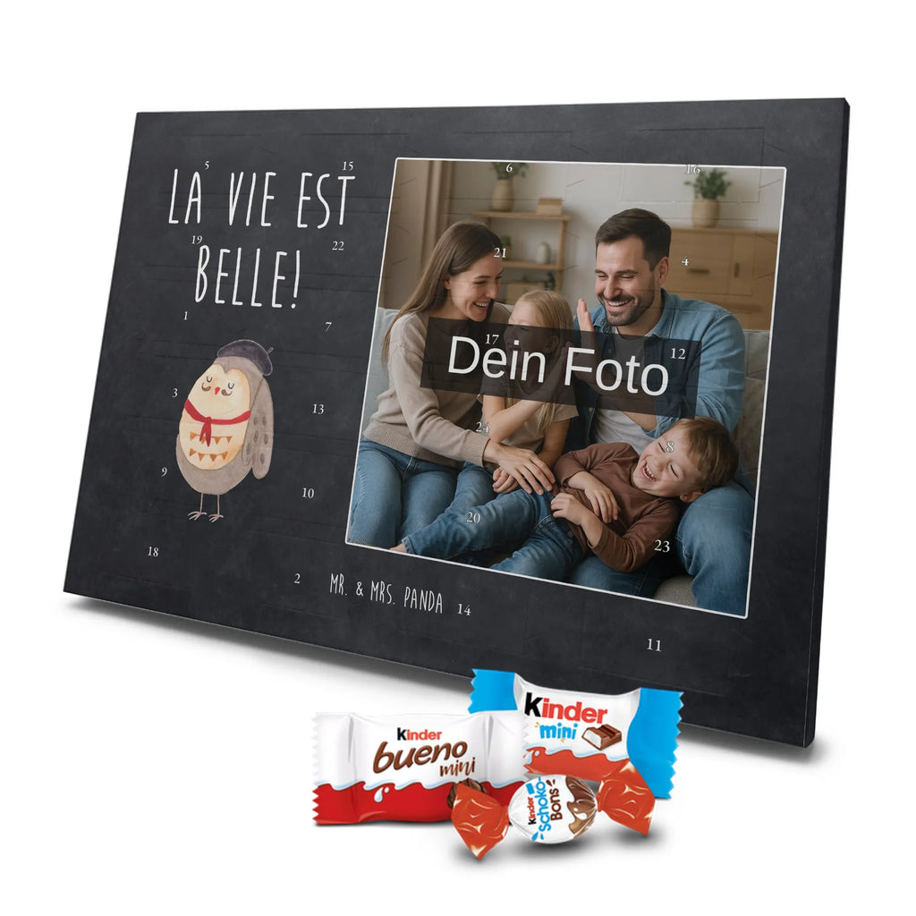 Personalisierter Schoko Foto Adventskalender Eule Frankreich Personalisierter Schoko Foto Adventskalender, Eule, Eulen, Owl, Spruch Französisch, Frankreich, Hibou, La Vie Est Belle, Eule Deko, Spruch schön, Das Leben Ist schön