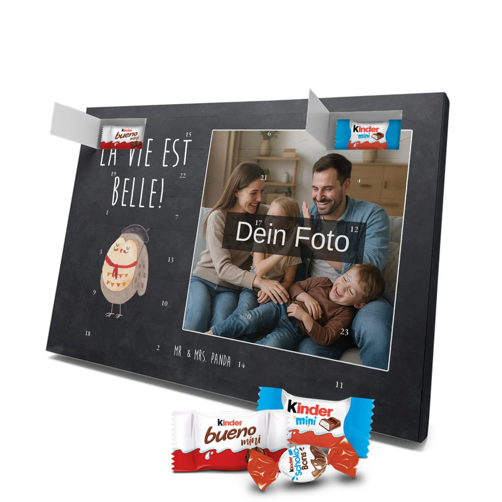 Personalisierter Schoko Foto Adventskalender Eule Frankreich Personalisierter Schoko Foto Adventskalender, Eule, Eulen, Owl, Spruch Französisch, Frankreich, Hibou, La Vie Est Belle, Eule Deko, Spruch schön, Das Leben Ist schön