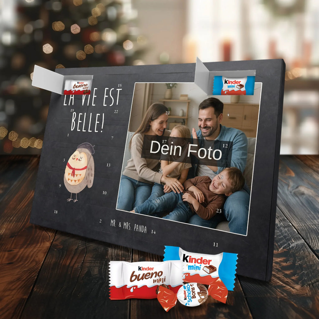 Personalisierter Schoko Foto Adventskalender Eule Frankreich Personalisierter Schoko Foto Adventskalender, Eule, Eulen, Owl, Spruch Französisch, Frankreich, Hibou, La Vie Est Belle, Eule Deko, Spruch schön, Das Leben Ist schön