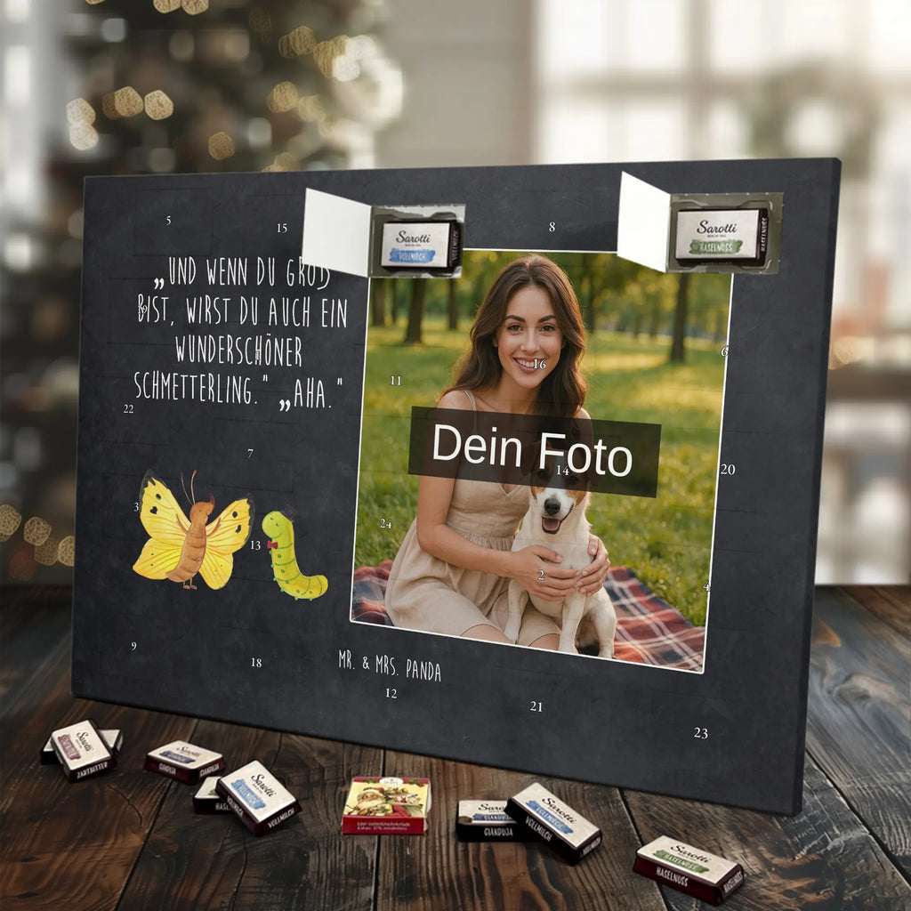 Personalisierter Schoko Foto Adventskalender Raupe Schmetterling Personalisierter Schoko Foto Adventskalender, Gute Laune, Lustige Sprüche, Tiere, Tiermotive, Schönheit, Entwicklung, Kokon, Zitronenfalter, Hut, Erwachsen Werden, Raupe, Aufwachsen, Hütchen, Schmetterling