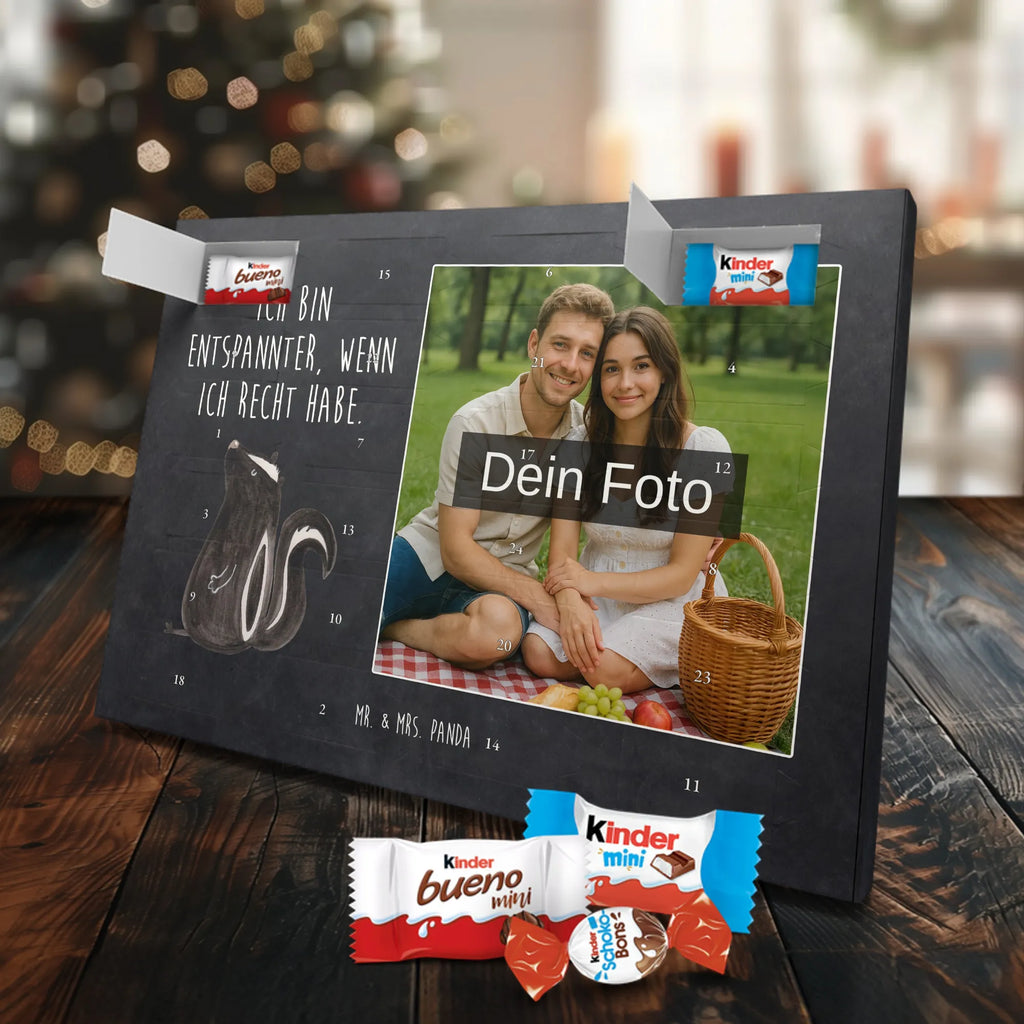 Personalisierter Schoko Foto Adventskalender Stinktier Sitzen Personalisierter Schoko Foto Adventskalender, Skunk, Stinktier, Büro, Recht, Wildtier, Stinki, Spruch, Besserwisser, Stinker, Raubtier