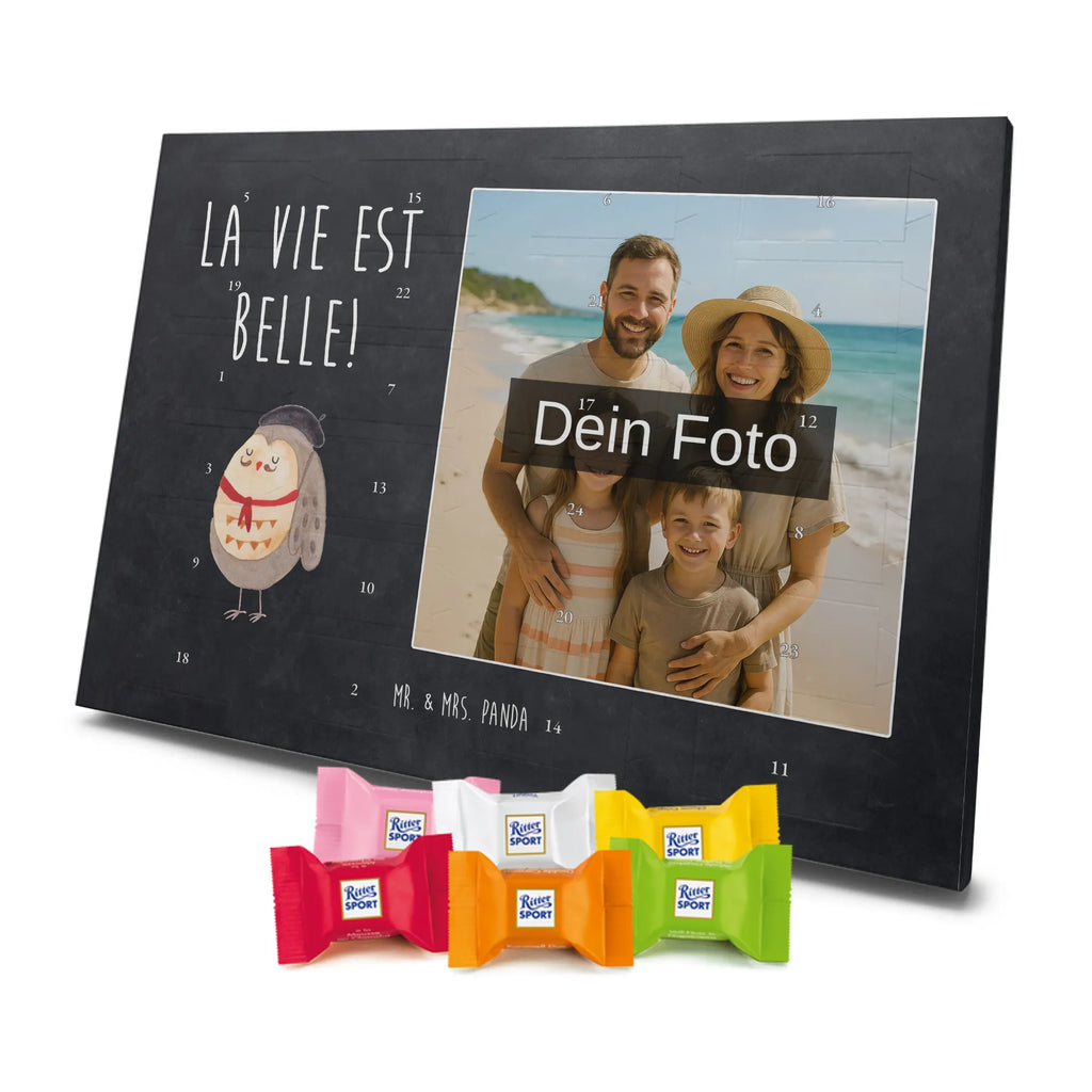 Personalisierter Schoko Foto Adventskalender Eule Frankreich Personalisierter Schoko Foto Adventskalender, Eule, Eulen, Owl, Spruch Französisch, Frankreich, Hibou, La Vie Est Belle, Eule Deko, Spruch schön, Das Leben Ist schön