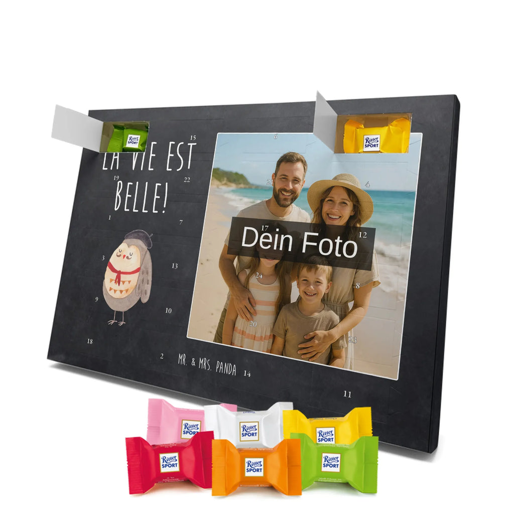 Personalisierter Schoko Foto Adventskalender Eule Frankreich Personalisierter Schoko Foto Adventskalender, Eule, Eulen, Owl, Spruch Französisch, Frankreich, Hibou, La Vie Est Belle, Eule Deko, Spruch schön, Das Leben Ist schön