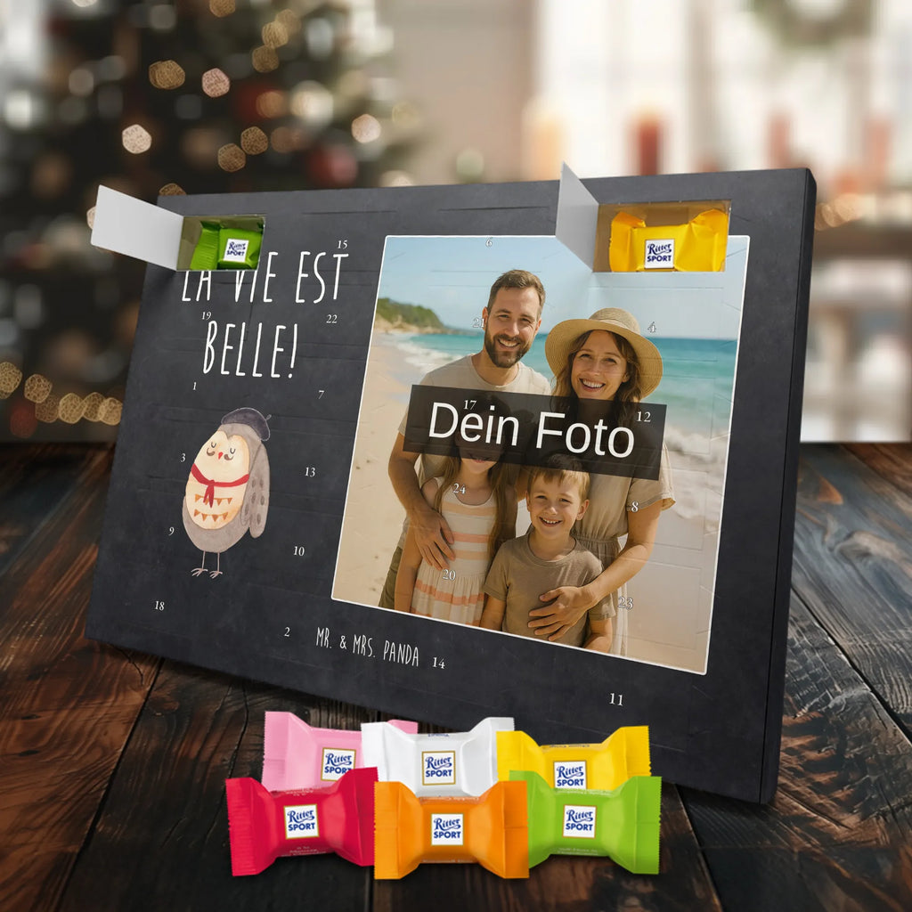Personalisierter Schoko Foto Adventskalender Eule Frankreich Personalisierter Schoko Foto Adventskalender, Eule, Eulen, Owl, Spruch Französisch, Frankreich, Hibou, La Vie Est Belle, Eule Deko, Spruch schön, Das Leben Ist schön