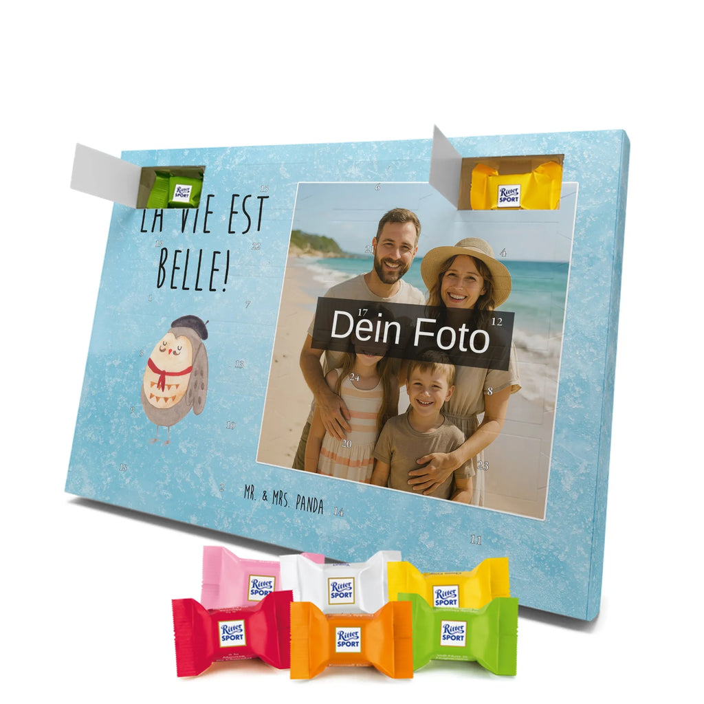 Personalisierter Schoko Foto Adventskalender Eule Frankreich Personalisierter Schoko Foto Adventskalender, Eule, Eulen, Owl, Spruch Französisch, Frankreich, Hibou, La Vie Est Belle, Eule Deko, Spruch schön, Das Leben Ist schön