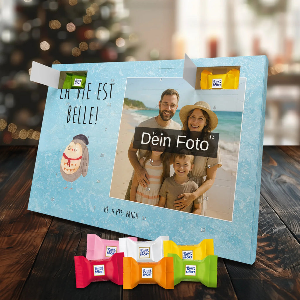Personalisierter Schoko Foto Adventskalender Eule Frankreich Personalisierter Schoko Foto Adventskalender, Eule, Eulen, Owl, Spruch Französisch, Frankreich, Hibou, La Vie Est Belle, Eule Deko, Spruch schön, Das Leben Ist schön