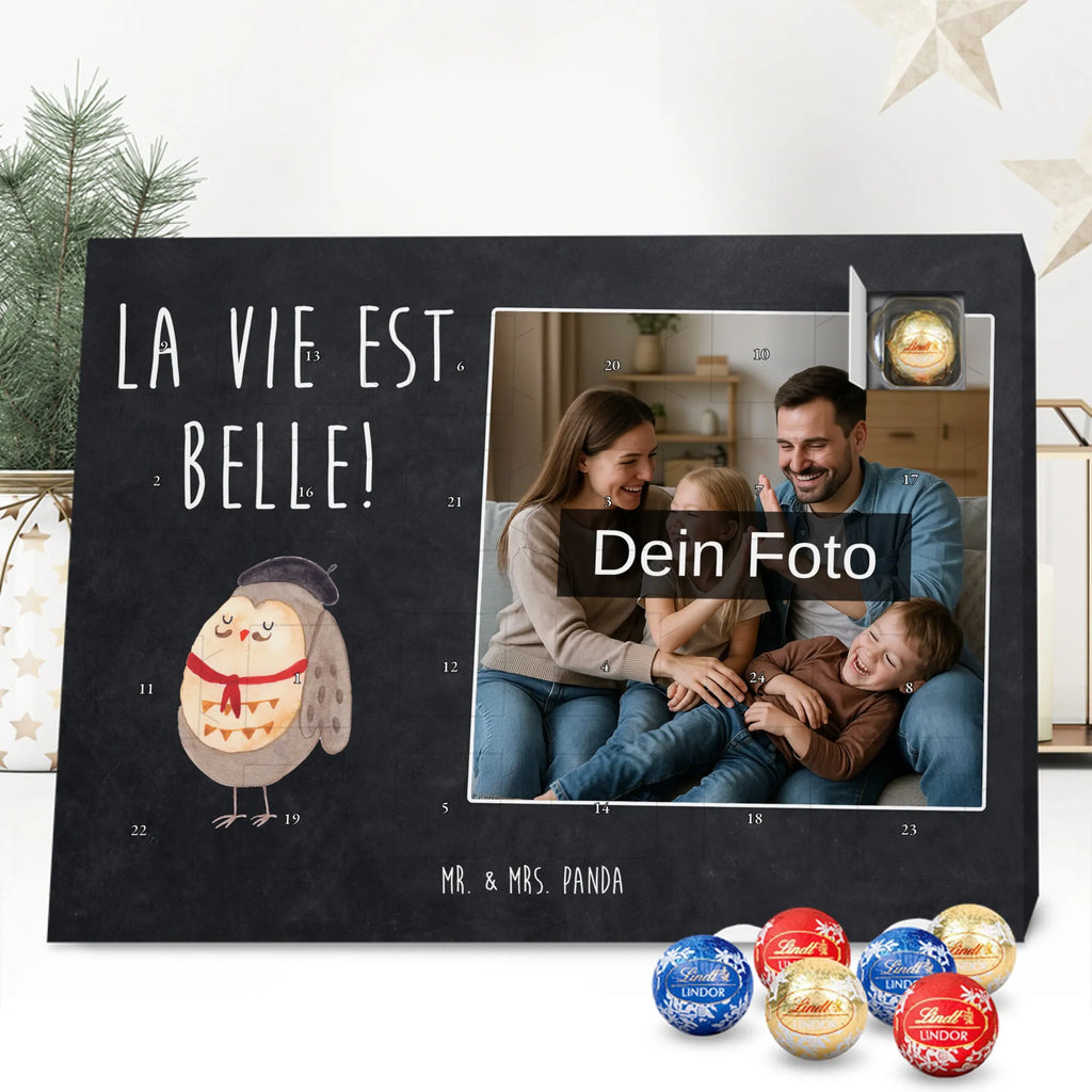Personalisierter Schoko Foto Adventskalender Eule Frankreich Personalisierter Schoko Foto Adventskalender, Eule, Eulen, Owl, Spruch Französisch, Frankreich, Hibou, La Vie Est Belle, Eule Deko, Spruch schön, Das Leben Ist schön