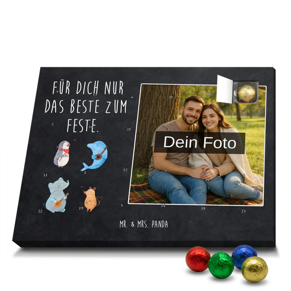 Personalisierter Schoko Foto Adventskalender Big Band Personalisierter Schoko Foto Adventskalender, Gute Laune, Lustige Sprüche, Tiere, Tiermotive, Maus, Musikanten, Elefant, Gitarre, Triangel, Hund, Delfin, Musik, Band, Pinguin