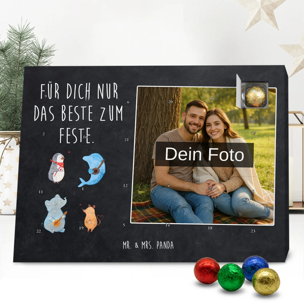 Personalisierter Schoko Foto Adventskalender Big Band Personalisierter Schoko Foto Adventskalender, Gute Laune, Lustige Sprüche, Tiere, Tiermotive, Maus, Musikanten, Elefant, Gitarre, Triangel, Hund, Delfin, Musik, Band, Pinguin