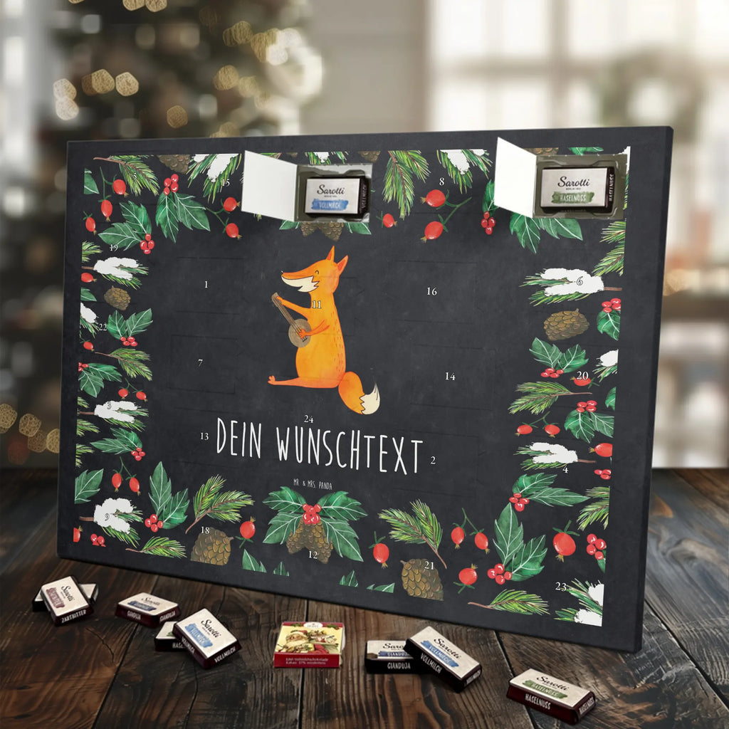 Adventskalender mit Namen Fuchs Gitarre Adventskalender mit Namen, Personalisierter Adventskalender, Fuchs, Musikerin, Füchse, Geschenk Musiker, Sängerin, Sänger, Gitarre, Musik Spruch