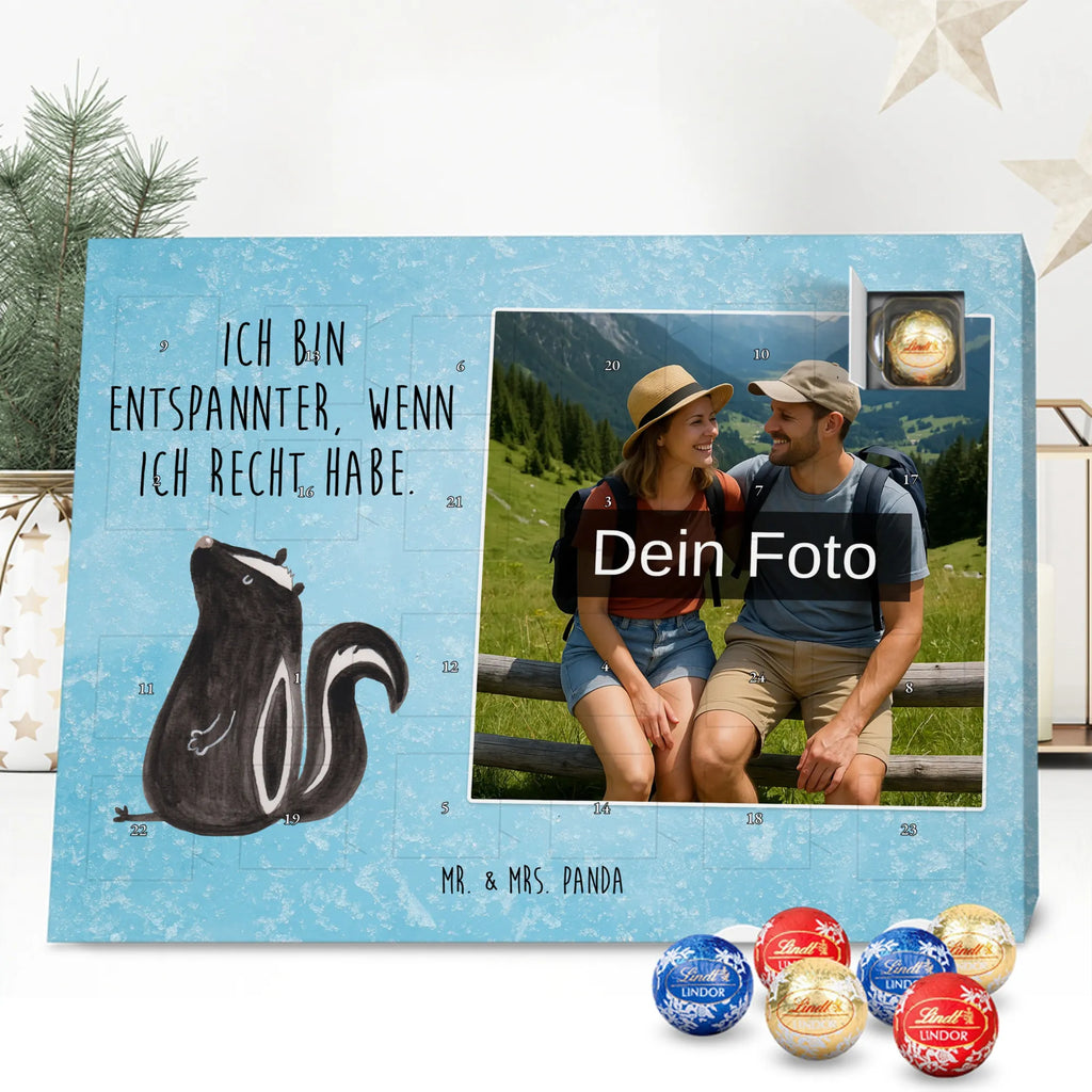Personalisierter Schoko Foto Adventskalender Stinktier Sitzen Personalisierter Schoko Foto Adventskalender, Skunk, Stinktier, Büro, Recht, Wildtier, Stinki, Spruch, Besserwisser, Stinker, Raubtier