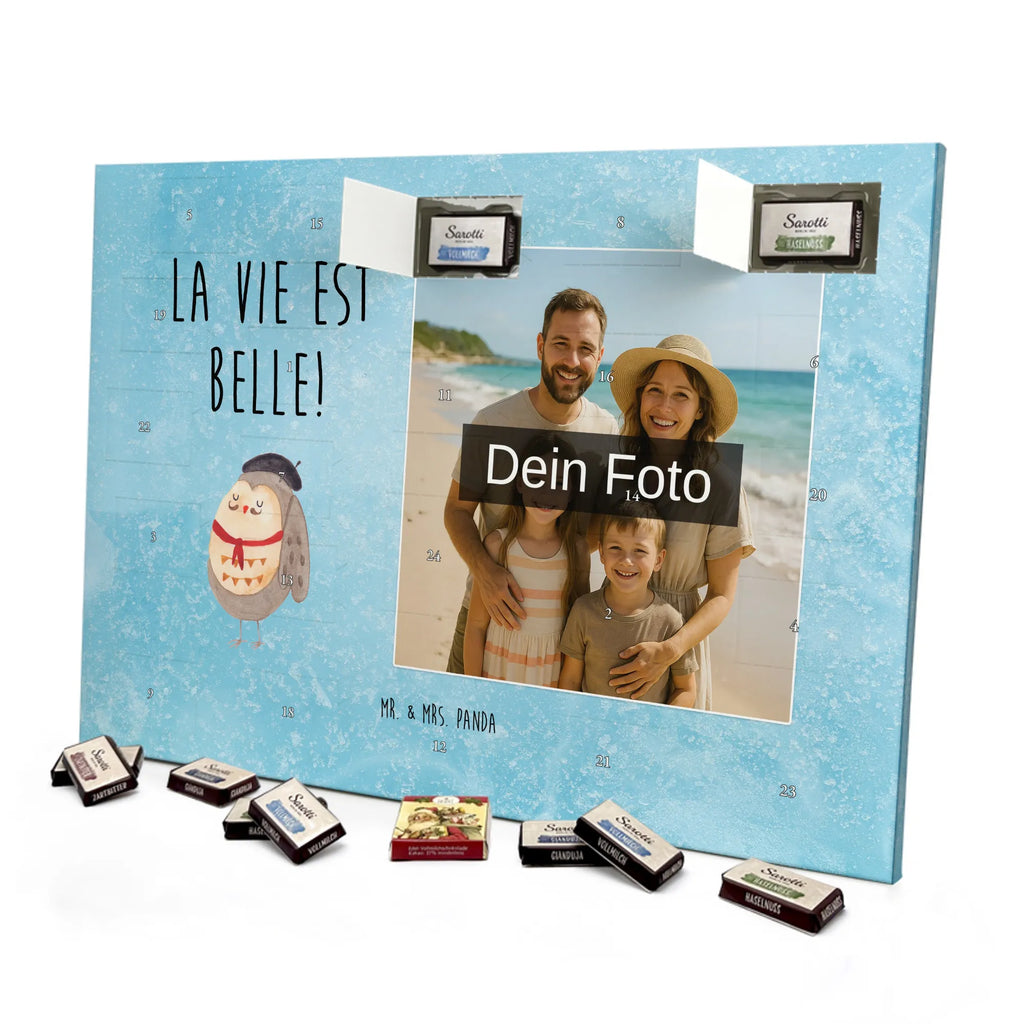 Personalisierter Schoko Foto Adventskalender Eule Frankreich Personalisierter Schoko Foto Adventskalender, Eule, Eulen, Owl, Spruch Französisch, Frankreich, Hibou, La Vie Est Belle, Eule Deko, Spruch schön, Das Leben Ist schön