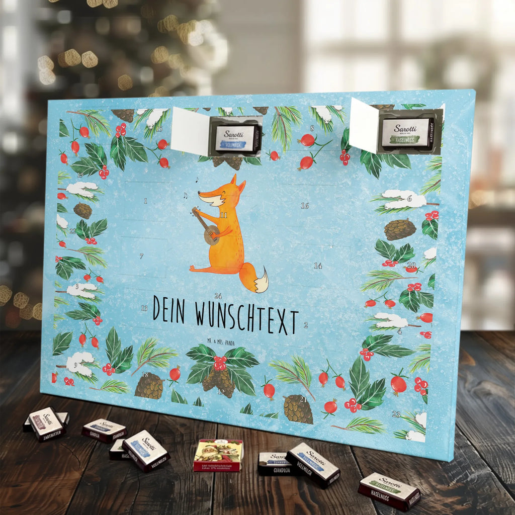 Adventskalender mit Namen Fuchs Gitarre Adventskalender mit Namen, Personalisierter Adventskalender, Fuchs, Musikerin, Füchse, Geschenk Musiker, Sängerin, Sänger, Gitarre, Musik Spruch