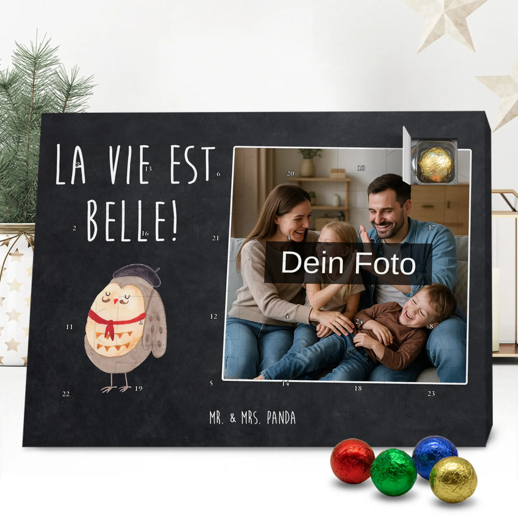 Personalisierter Schoko Foto Adventskalender Eule Frankreich Personalisierter Schoko Foto Adventskalender, Eule, Eulen, Owl, Spruch Französisch, Frankreich, Hibou, La Vie Est Belle, Eule Deko, Spruch schön, Das Leben Ist schön