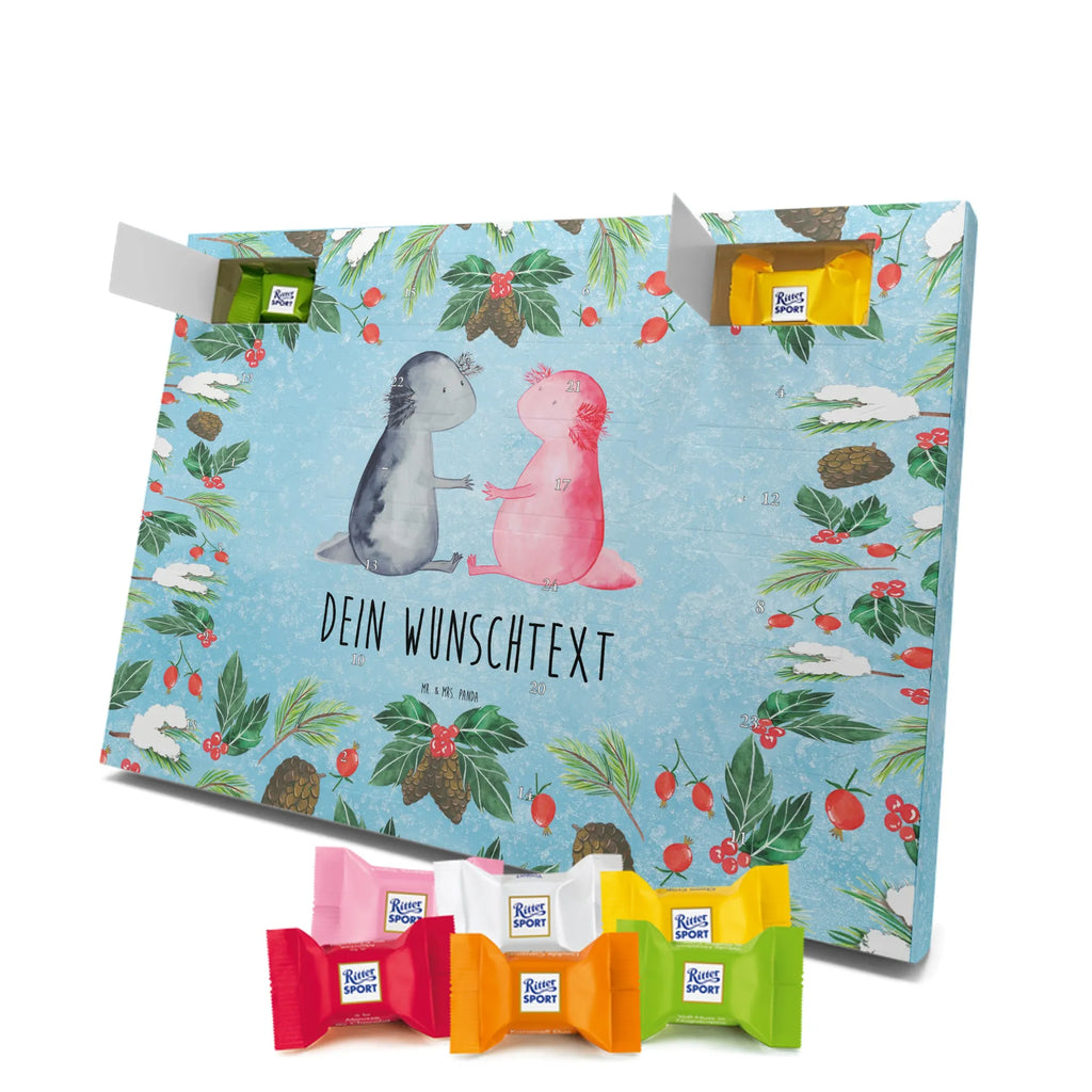  Axolotl miłość Personalisierter Adventskalender, Adventskalender mit Namen, Molch, Axolotl, Lurche, Lurch, Schwanzlurch, Liebe, Axolot, Valentinstag, Verlobter, Ehemann, Jahrestag, Liebesbeweis, Freund, Große Liebe