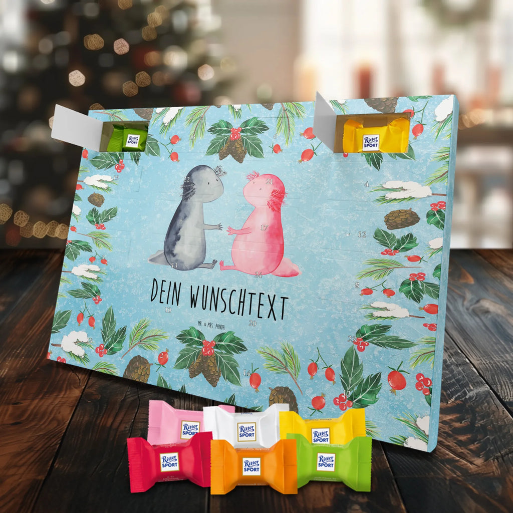 Personalisierter Schoko Adventskalender Axolotl Liebe Personalisierter Adventskalender, Adventskalender mit Namen, Molch, Axolotl, Lurche, Lurch, Schwanzlurch, Liebe, Axolot, Valentinstag, Verlobter, Ehemann, Jahrestag, Liebesbeweis, Freund, Große Liebe