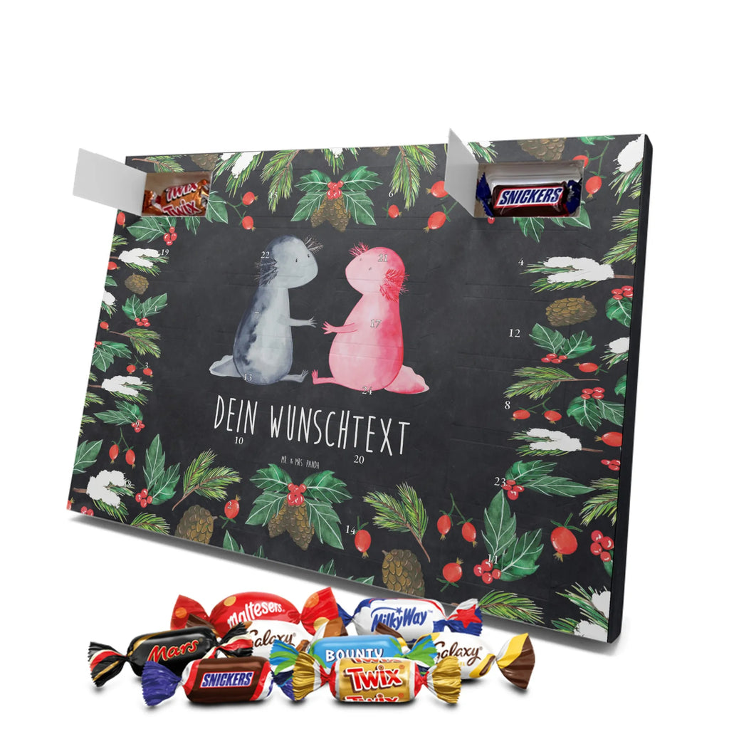 Personalisierter Schoko Adventskalender Axolotl Liebe Personalisierter Adventskalender, Adventskalender mit Namen, Molch, Axolotl, Lurche, Lurch, Schwanzlurch, Liebe, Axolot, Valentinstag, Verlobter, Ehemann, Jahrestag, Liebesbeweis, Freund, Große Liebe