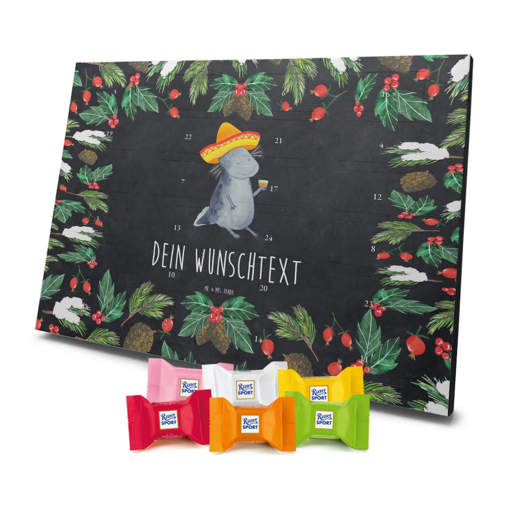 Personalisierter Schoko Adventskalender Axolotl Tequila Personalisierter Adventskalender, Adventskalender mit Namen, Axolotl, Molch, Lurch, Mexico, Spruch, Zitrone, Sombrero, Mexiko, Motivation, Feuerdrache, Feuersalamander, Tequila, Axolot, Schwanzlurch, Lurche
