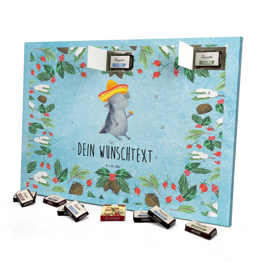 Personalisierter Schoko Adventskalender Axolotl Tequila Personalisierter Adventskalender, Adventskalender mit Namen, Axolotl, Molch, Lurch, Mexico, Spruch, Zitrone, Sombrero, Mexiko, Motivation, Feuerdrache, Feuersalamander, Tequila, Axolot, Schwanzlurch, Lurche