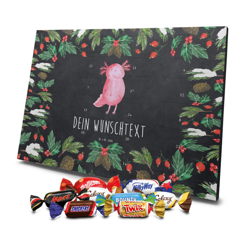 Personalisierter Schoko Adventskalender Axolotl Glücklich Personalisierter Adventskalender, Adventskalender mit Namen, Molch, Axolotl, Schwanzlurch, Motivation, Axolot, Gute Laune, Lurch, Lurche