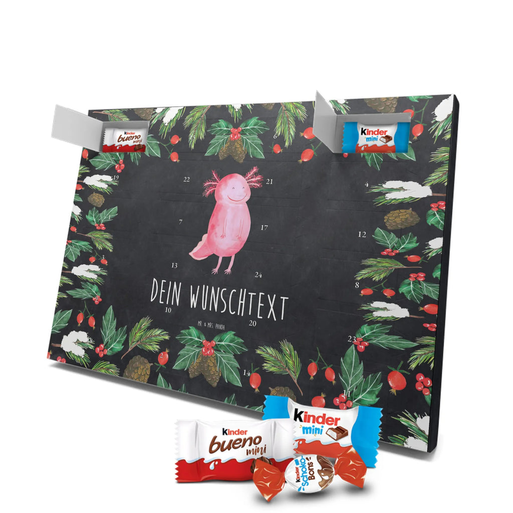 Personalisierter Schoko Adventskalender Axolotl Glücklich Personalisierter Adventskalender, Adventskalender mit Namen, Molch, Axolotl, Axolot, Lurch, Lurche, Schwanzlurch, Motivation, Gute Laune