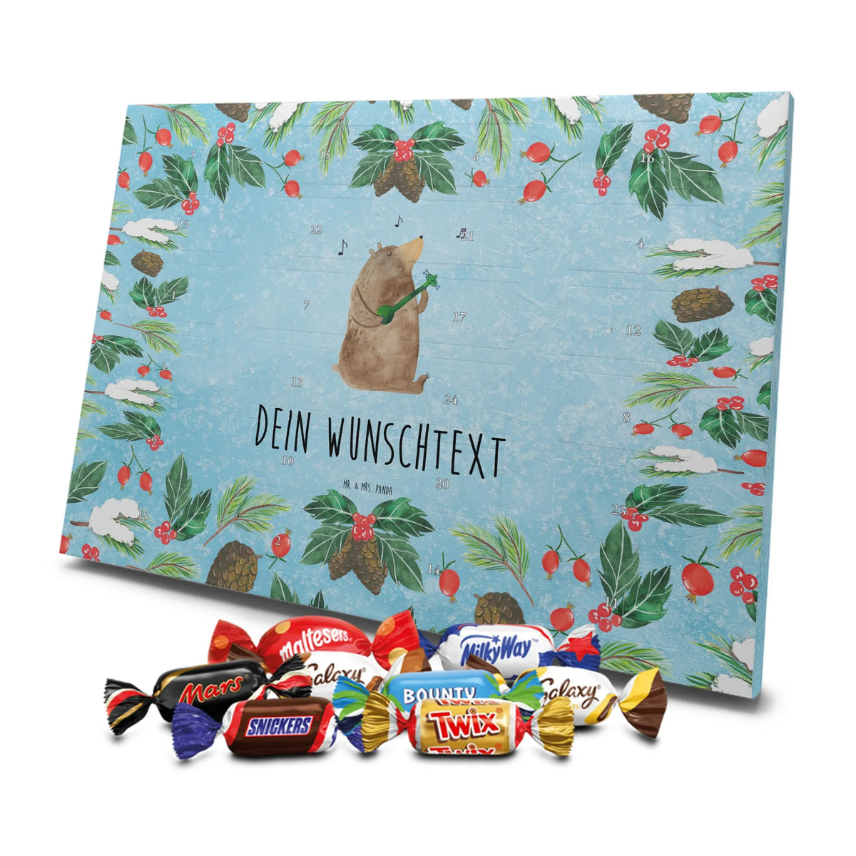 Personalisierter Schoko Adventskalender Bär Lied