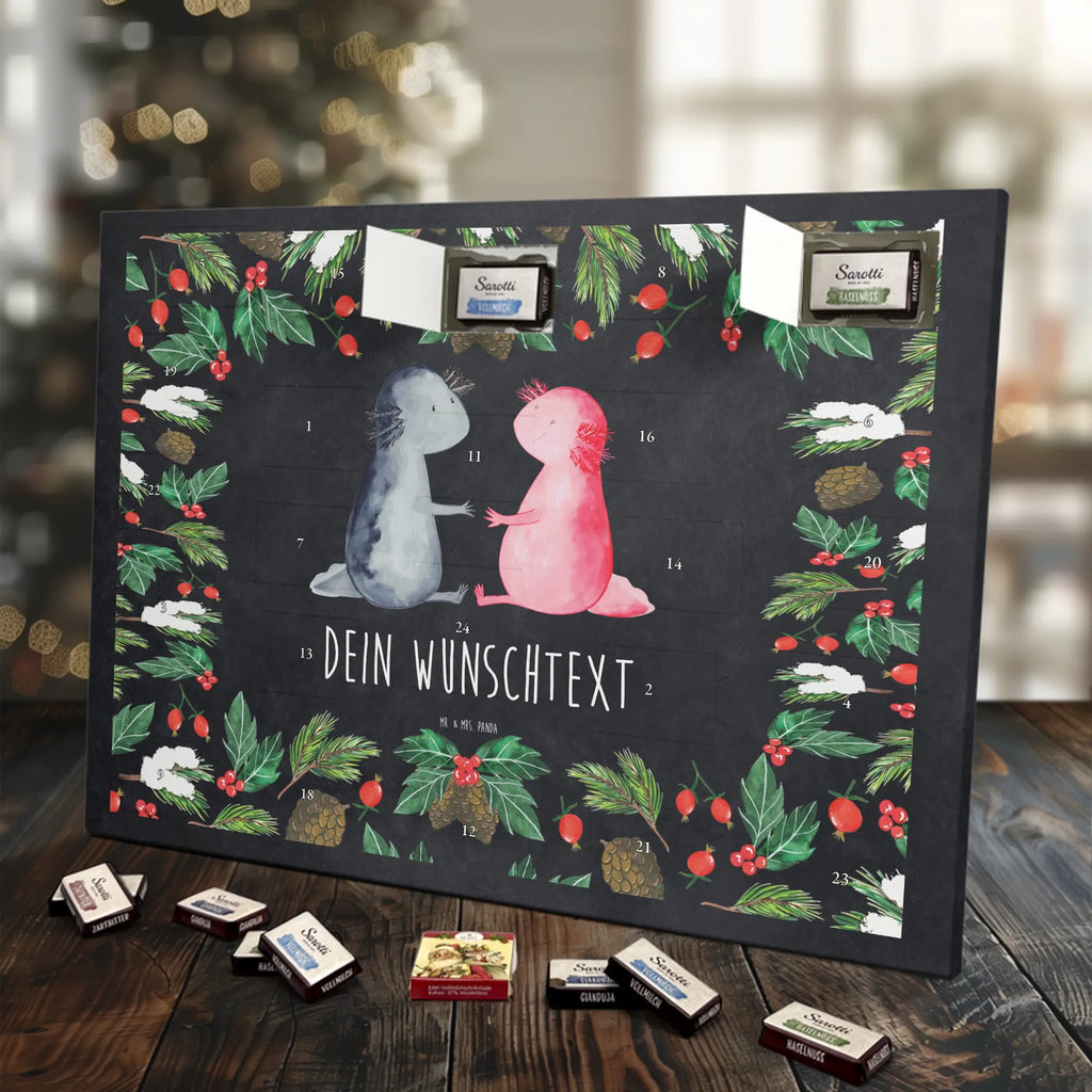 Personalisierter Schoko Adventskalender Axolotl Liebe Personalisierter Adventskalender, Adventskalender mit Namen, Axolotl, Molch, Freund, Lurch, Lurche, Liebe, Große Liebe, Verlobter, Axolot, Liebesbeweis, Jahrestag, Schwanzlurch, Valentinstag, Ehemann