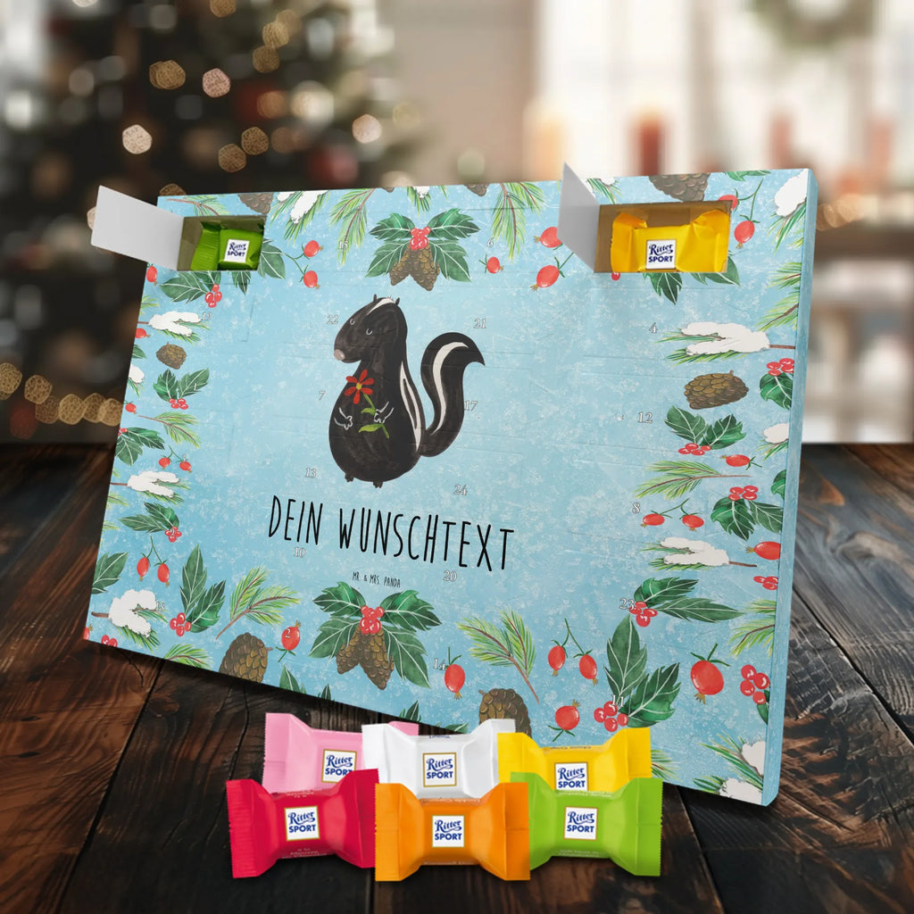 Adventskalender mit Namen Stinktier Blume Personalisierter Adventskalender, Adventskalender mit Namen, Stinktier, Skunk, Dreams, Stinker, Träume, Stinki, Wildtier, Verträumt, Tagträumer, Raubtier
