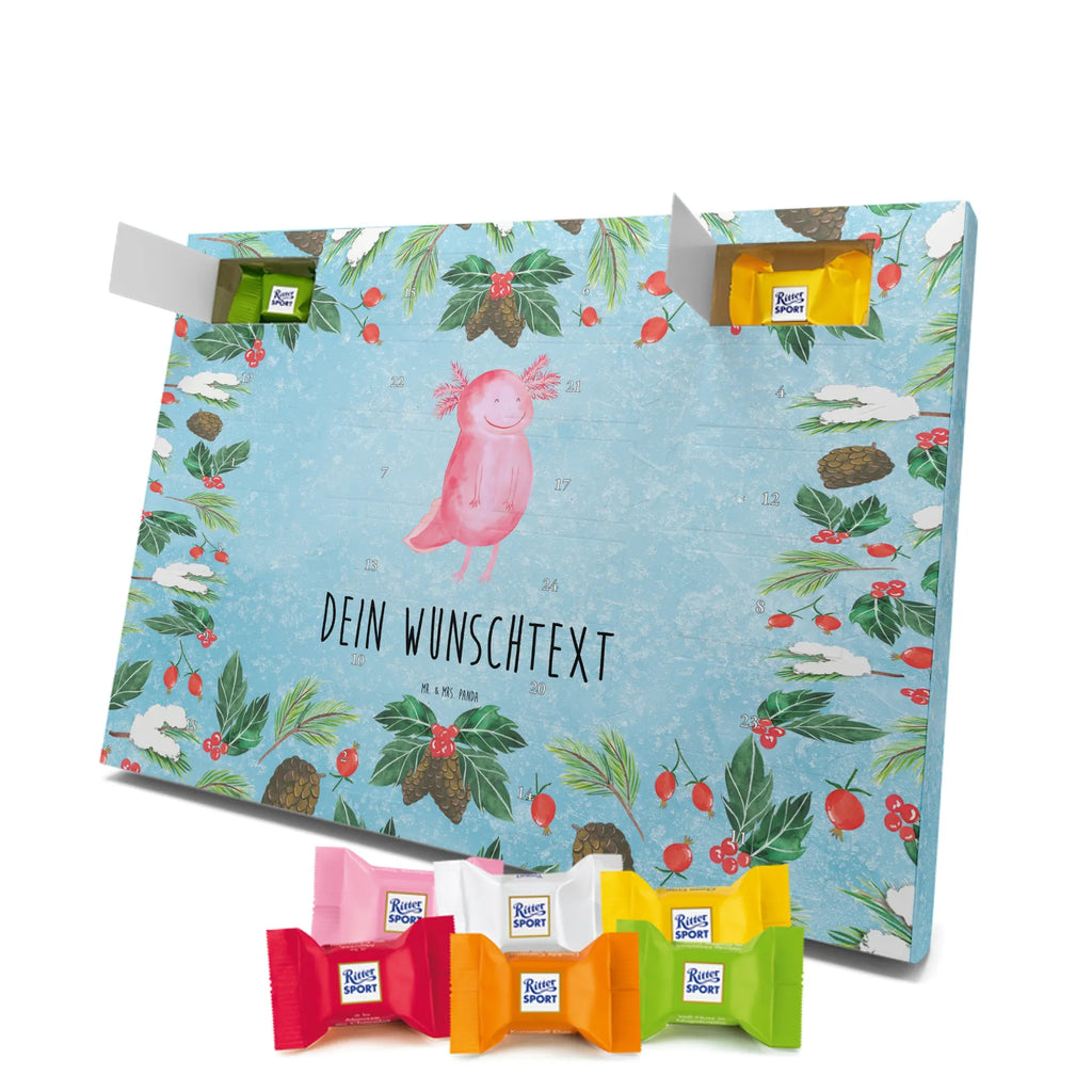 Personalisierter Schoko Adventskalender Axolotl Glücklich Personalisierter Adventskalender, Adventskalender mit Namen, Molch, Axolotl, Schwanzlurch, Motivation, Axolot, Gute Laune, Lurch, Lurche