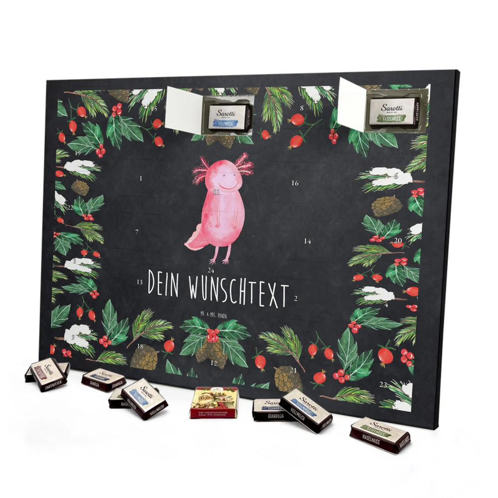 Personalisierter Schoko Adventskalender Axolotl Glücklich Personalisierter Adventskalender, Adventskalender mit Namen, Molch, Axolotl, Schwanzlurch, Motivation, Axolot, Gute Laune, Lurch, Lurche