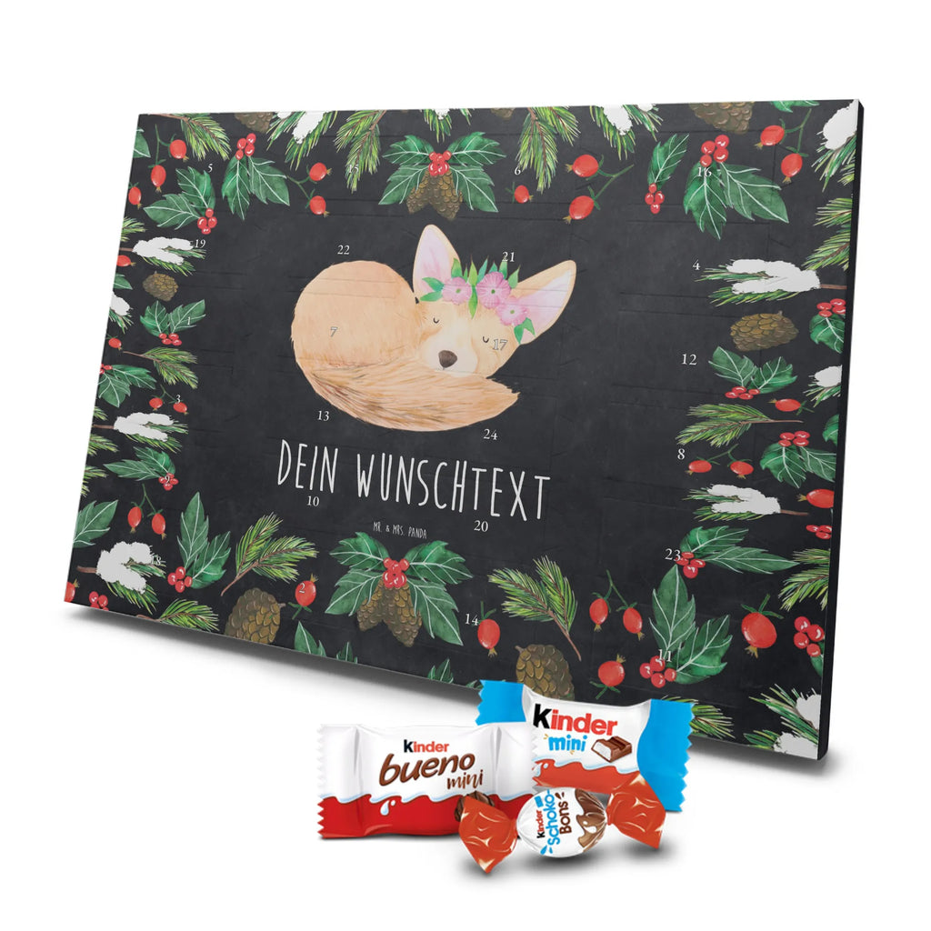 Adventskalender mit Namen Wüstenfuchs Blumen Personalisierter Adventskalender, Adventskalender mit Namen, Wildtiere, Afrika, Blumenkranz, Wüstenfuchs, Glücklich, Blumen, Wüste