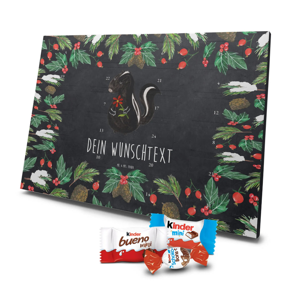 Adventskalender mit Namen Stinktier Blume Personalisierter Adventskalender, Adventskalender mit Namen, Stinktier, Skunk, Dreams, Stinker, Träume, Stinki, Wildtier, Verträumt, Tagträumer, Raubtier