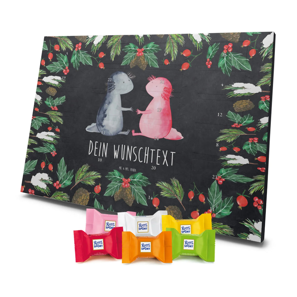 Personalisierter Schoko Adventskalender Axolotl Liebe Personalisierter Adventskalender, Adventskalender mit Namen, Molch, Axolotl, Lurche, Lurch, Schwanzlurch, Liebe, Axolot, Valentinstag, Verlobter, Ehemann, Jahrestag, Liebesbeweis, Freund, Große Liebe
