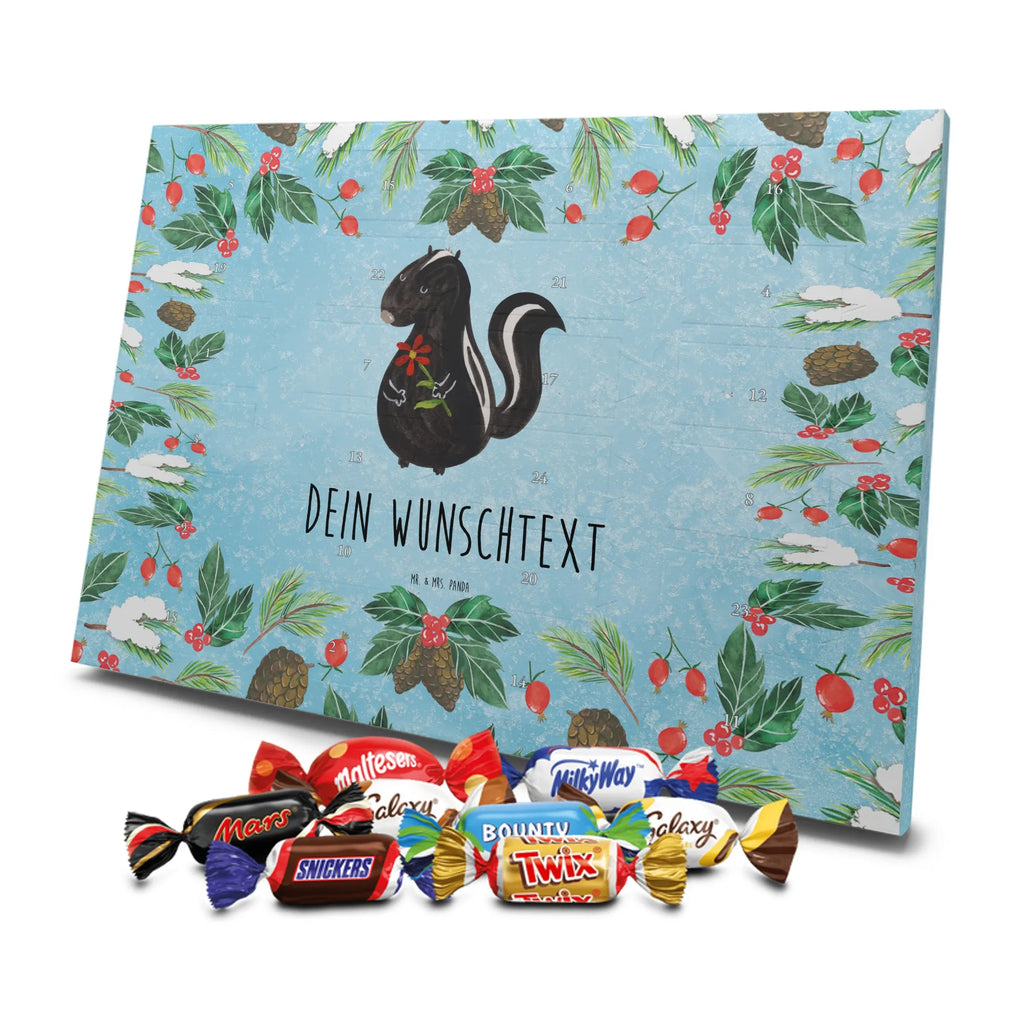 Adventskalender mit Namen Stinktier Blume Personalisierter Adventskalender, Adventskalender mit Namen, Stinktier, Skunk, Dreams, Stinker, Träume, Stinki, Wildtier, Verträumt, Tagträumer, Raubtier