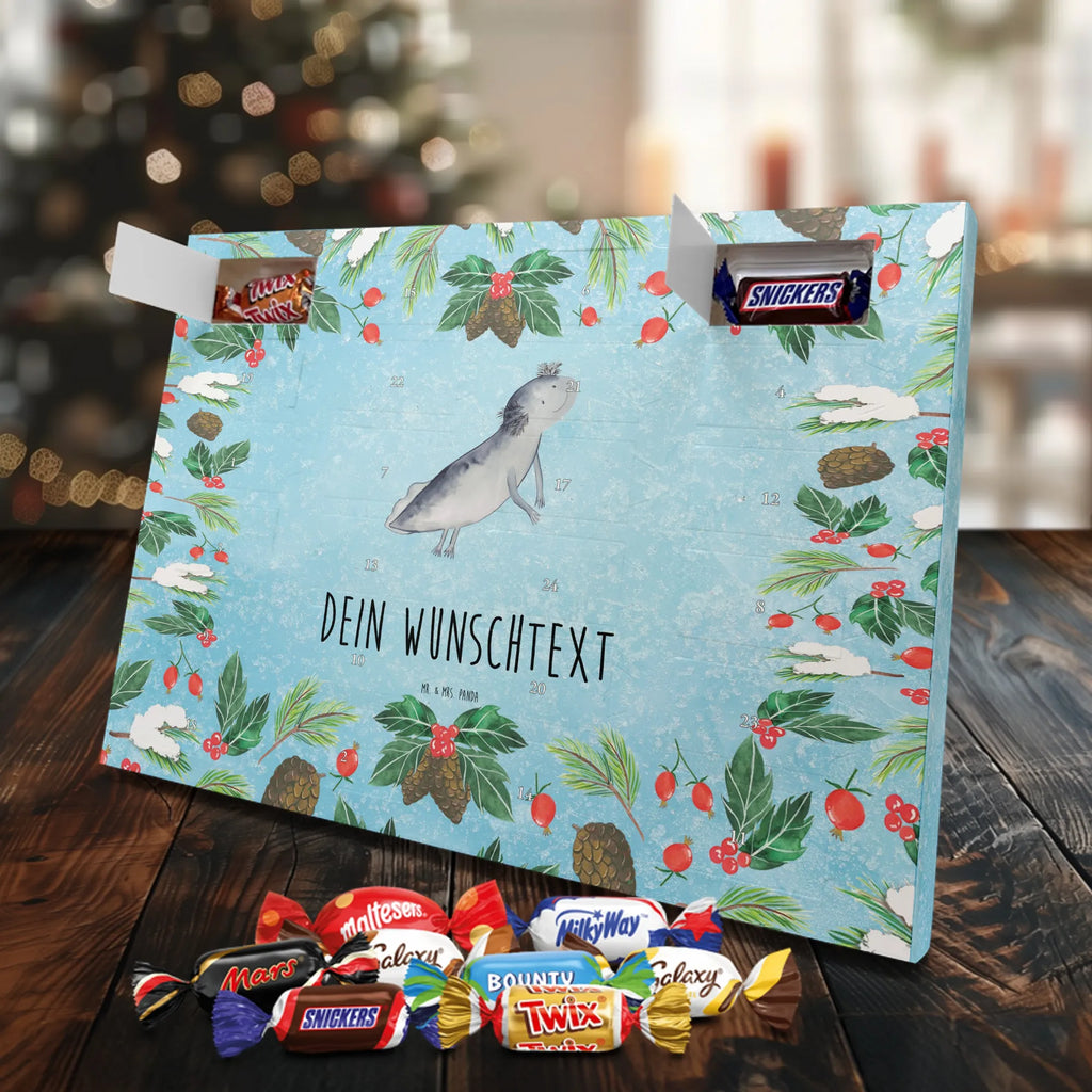 Adventskalender mit Namen Axolotl Schwimmen Personalisierter Adventskalender, Adventskalender mit Namen, Molch, Axolotl, Probleme, Lurche, Lösungen, Motivation, Schwanzlurch, Problem, Lurch, Axolot