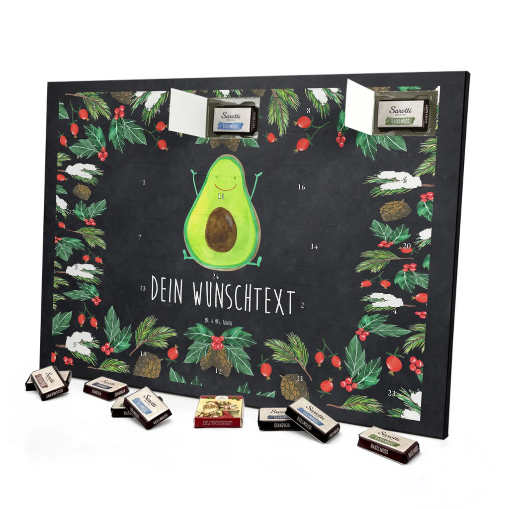 Adventskalender mit Namen Avocado Glücklich Personalisierter Adventskalender, Adventskalender mit Namen, Gesund, Vegan, Veggie, Avocado, Chaos