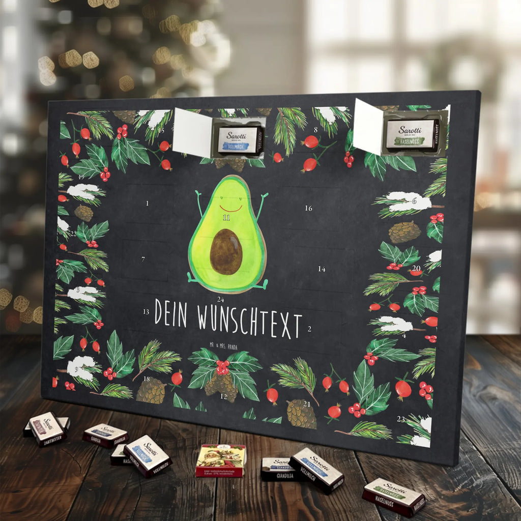 Adventskalender mit Namen Avocado Glücklich Personalisierter Adventskalender, Adventskalender mit Namen, Gesund, Vegan, Veggie, Avocado, Chaos