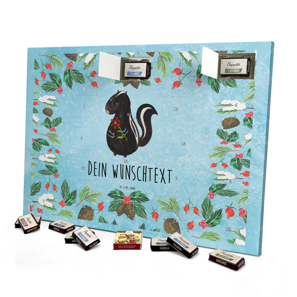 Adventskalender mit Namen Stinktier Blume Personalisierter Adventskalender, Adventskalender mit Namen, Stinktier, Skunk, Dreams, Stinker, Träume, Stinki, Wildtier, Verträumt, Tagträumer, Raubtier
