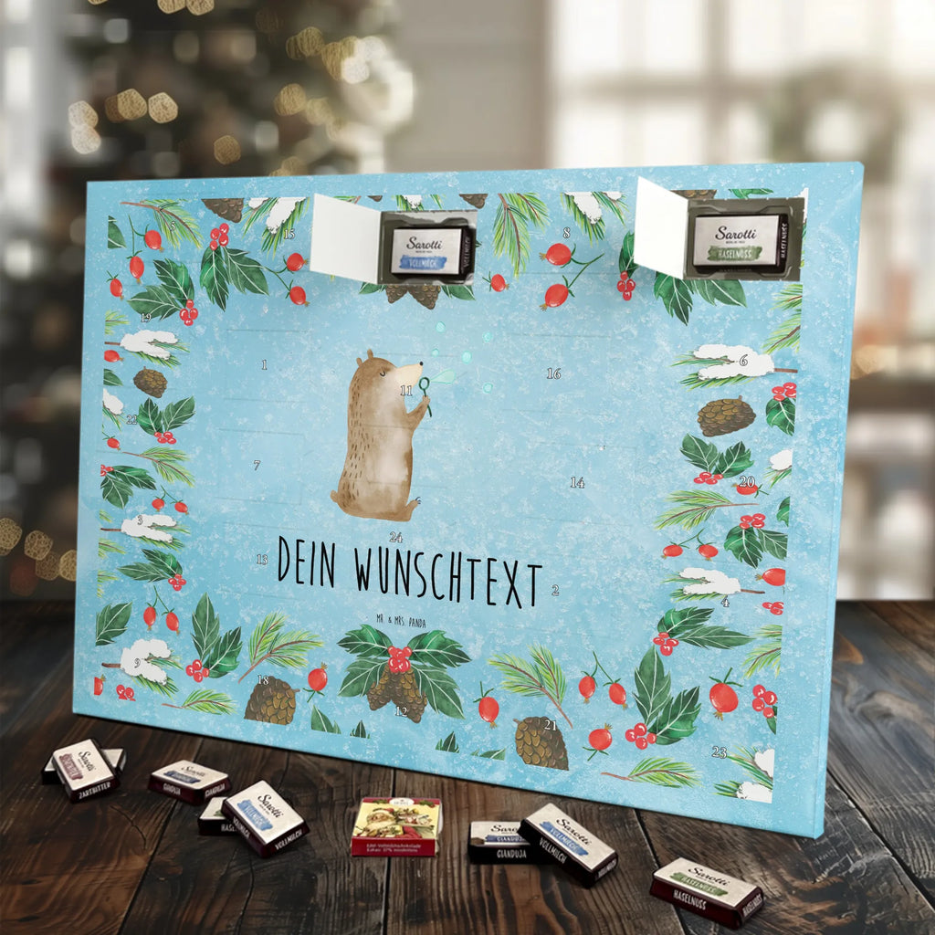 Adventskalender mit Namen Bär Seifenblasen Personalisierter Adventskalender, Adventskalender mit Namen, Teddy, Bär, Teddybär, Seifenblasen Bär Lustig Sein Glücklich Traurig Happy