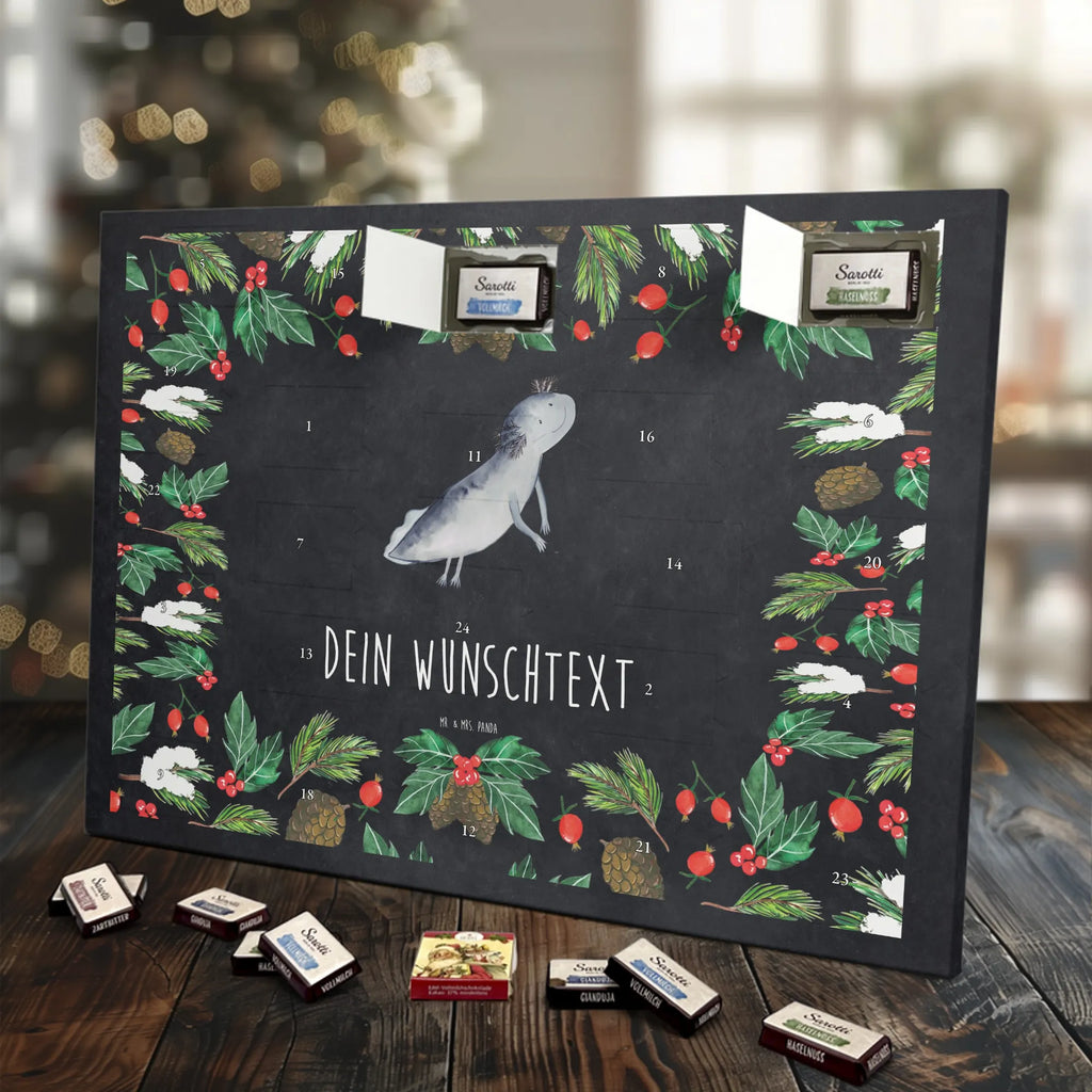 Adventskalender mit Namen Axolotl Schwimmen Personalisierter Adventskalender, Adventskalender mit Namen, Molch, Axolotl, Probleme, Lurche, Lösungen, Motivation, Schwanzlurch, Problem, Lurch, Axolot