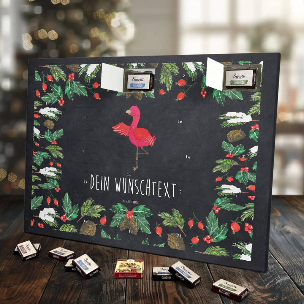 Adventskalender mit Namen Flamingo Yoga Personalisierter Adventskalender, Adventskalender mit Namen, Flamingo, Yoga-Übung, Vogel, Achtsamkeit, Namaste, Entspannung, Tiefenentspannung, Aufregen, Ärger, Yoga