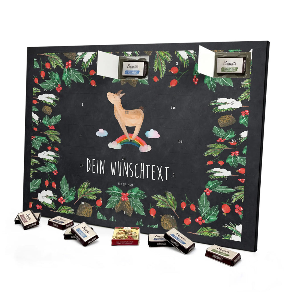 Personalisierter Schoko Adventskalender Lama Regenbogen Adventskalender mit Namen, Personalisierter Adventskalender, Alpaka, Lama, Selbstständig, Lamas, Regenbogen, Hobby, Außenseiter, Haters Gonna Hate, Wolkenland, Schule, Freiheit, Abi, Haters