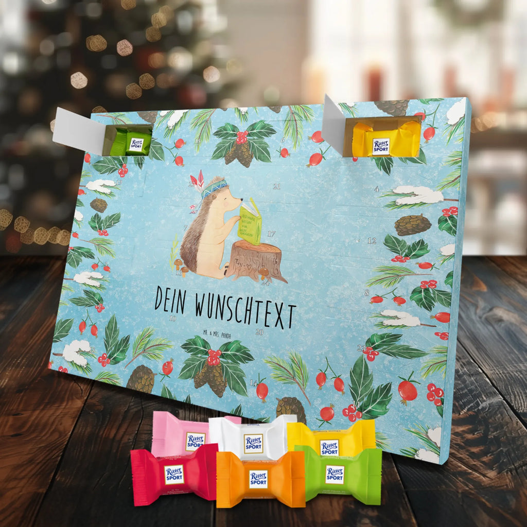 Adventskalender mit Namen Igel Federschmuck Adventskalender mit Namen, Personalisierter Adventskalender, Tiere, Waldtiere, Igel, Indianer, Abenteuer, Lagerfeuer, Camping